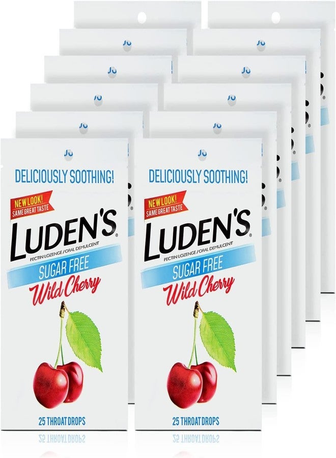 Luden's Throat Drops, Sugar Free, Wild Cherry 25 Each (12 Pack) - Image 1